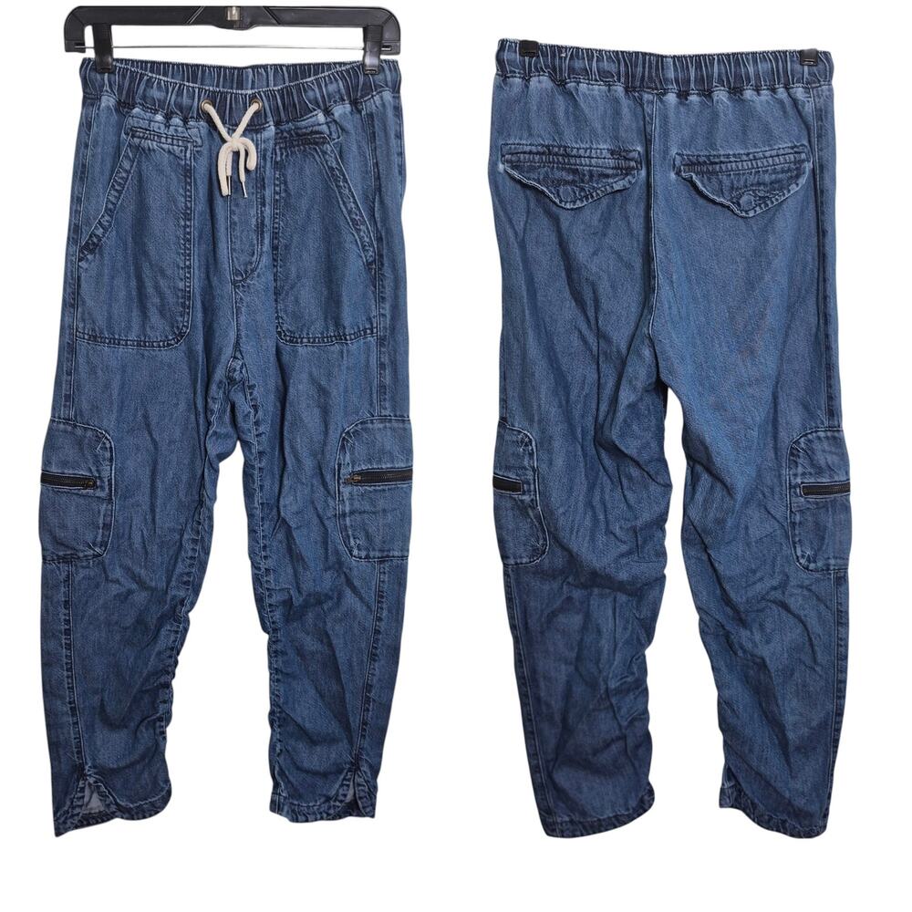 Pilcro Anthropologie The Cottage Blue Utility Jeans Joggers Pants Small
